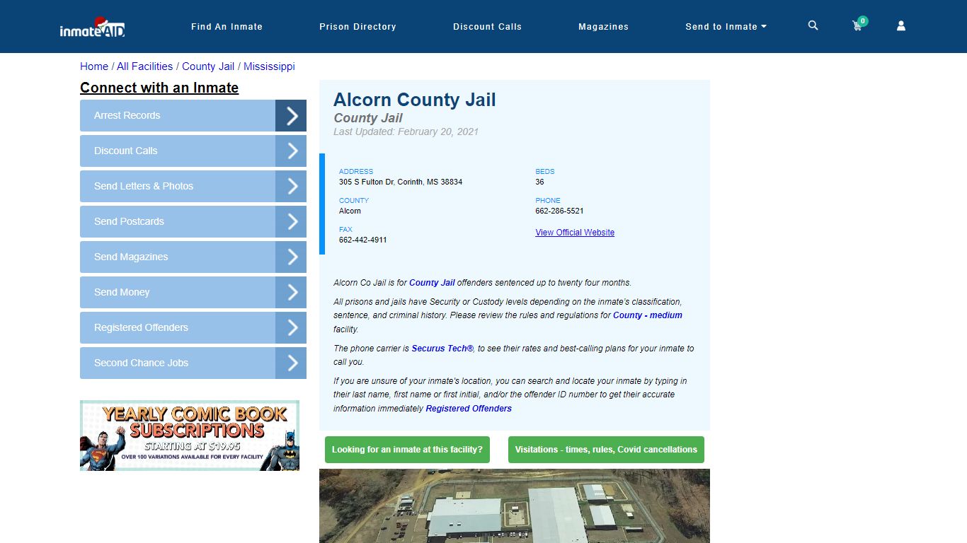 Alcorn County Jail - Inmate Locator - Corinth, MS